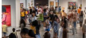 People walking in museum