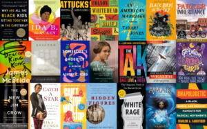 Several different book covers collaged on one image.